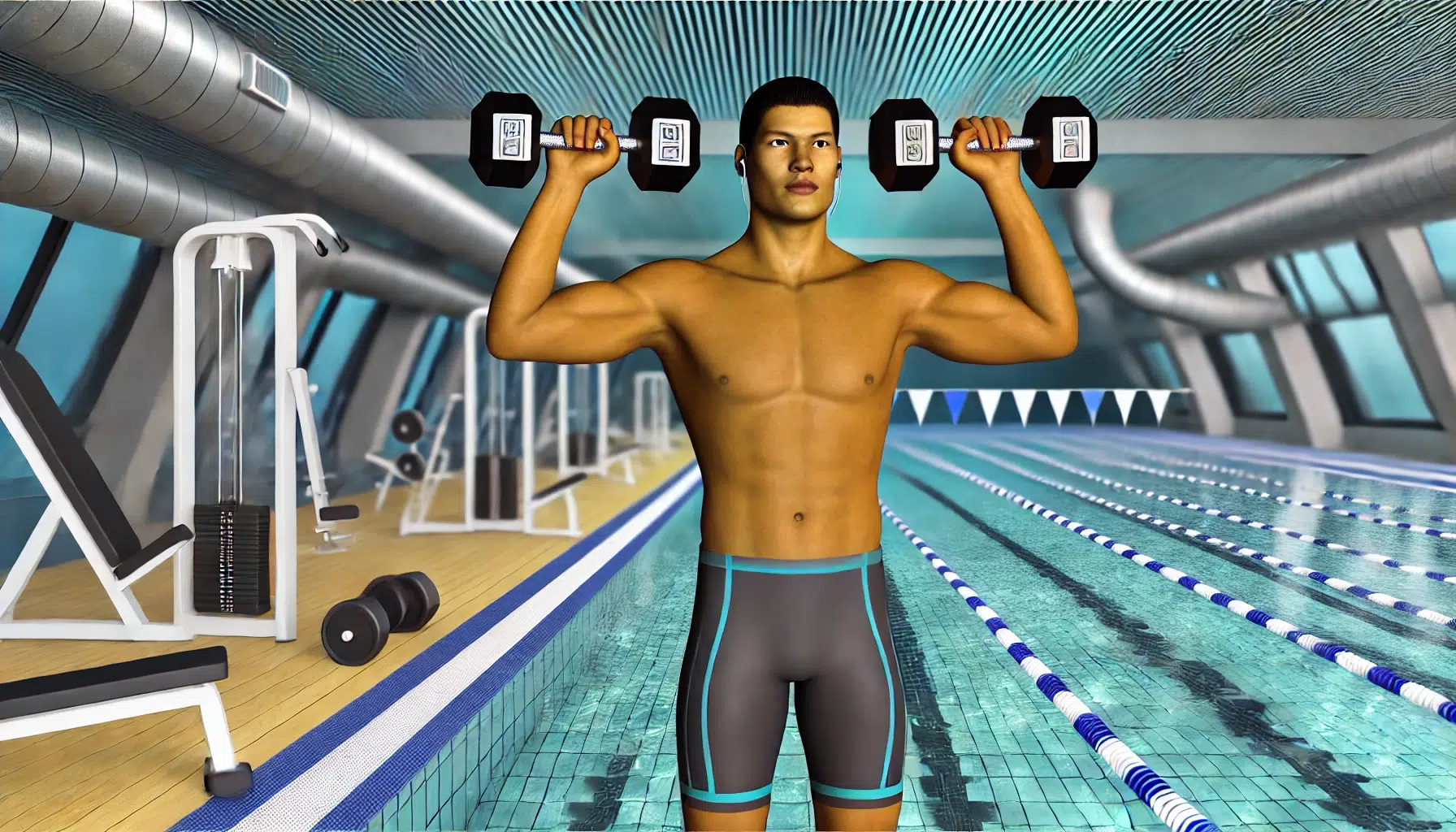 man woman broad swimmer shoulders