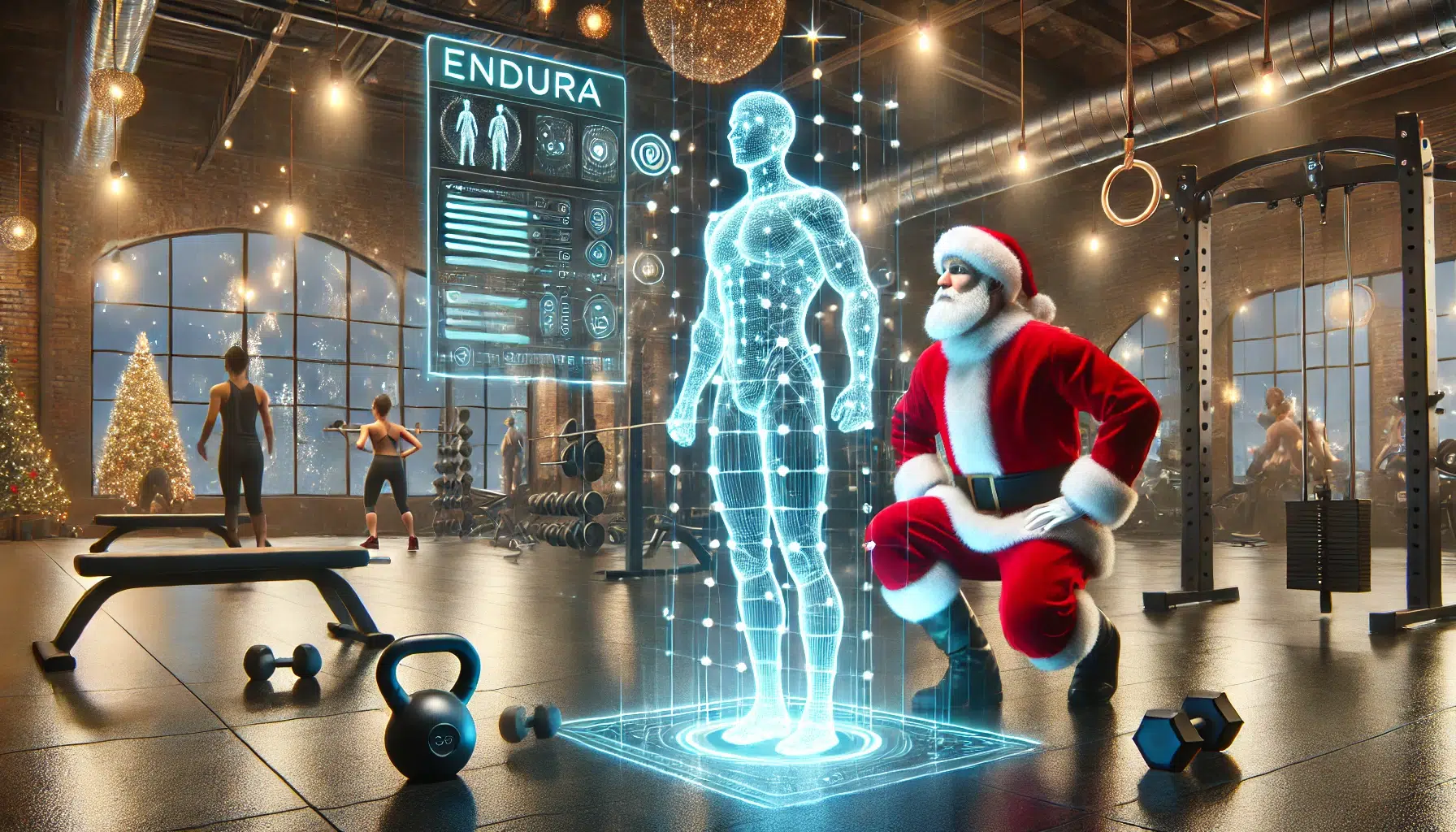 holiday full body athletic workout with Santa